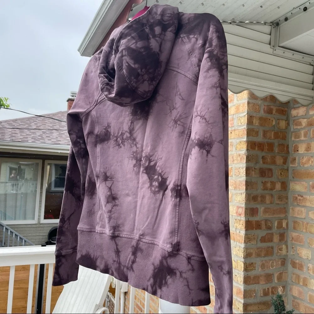 Lululemon Scuba Hoodie Light Cotton Fleece Shibori Tie Dye Zip Sweater Jacket